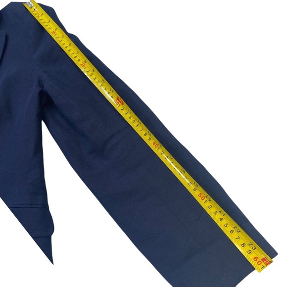 Talbots Navy Blue Linen Blazer Jacket Size 10 | Single Button Career Office - Picture 9 of 10